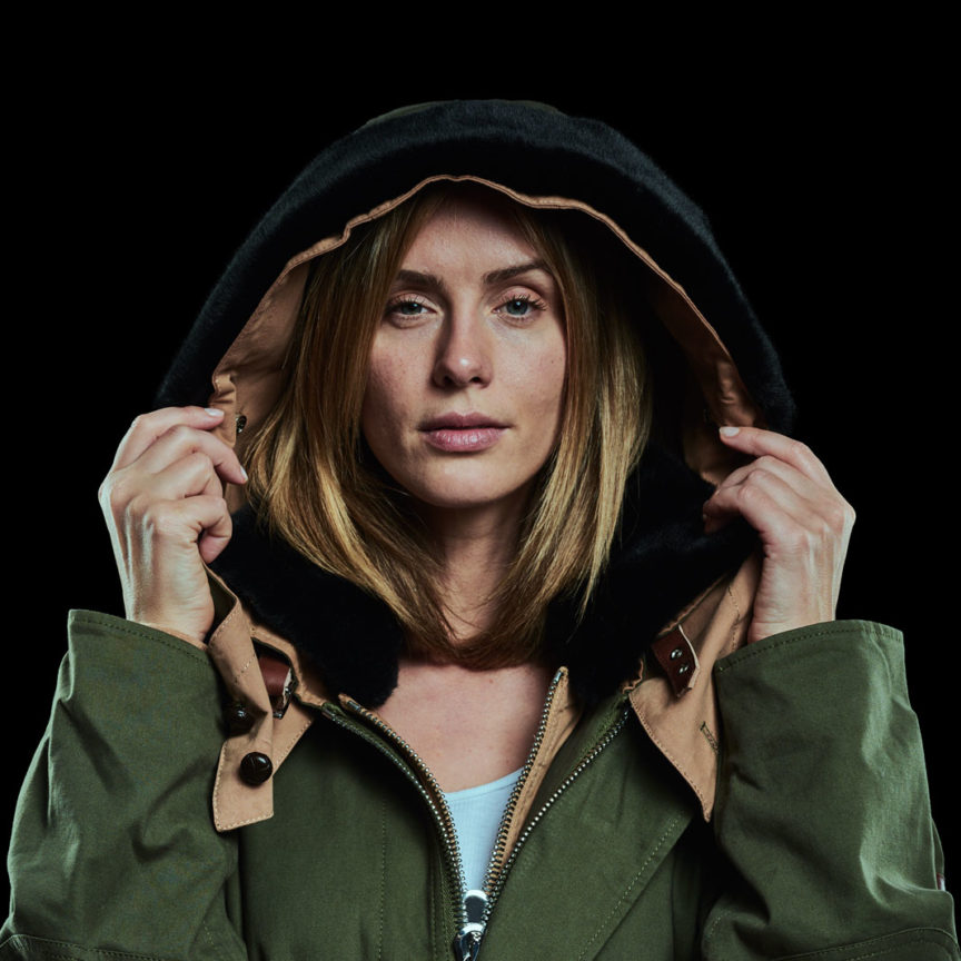 Green Parka with Faux Fur Mink